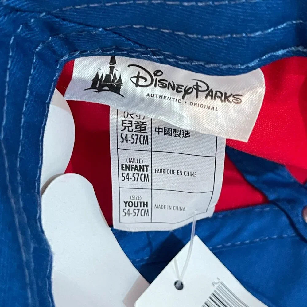 New Disney Parks Hat Cap Youth All American Mickey Mouse Red White Blue Unisex
